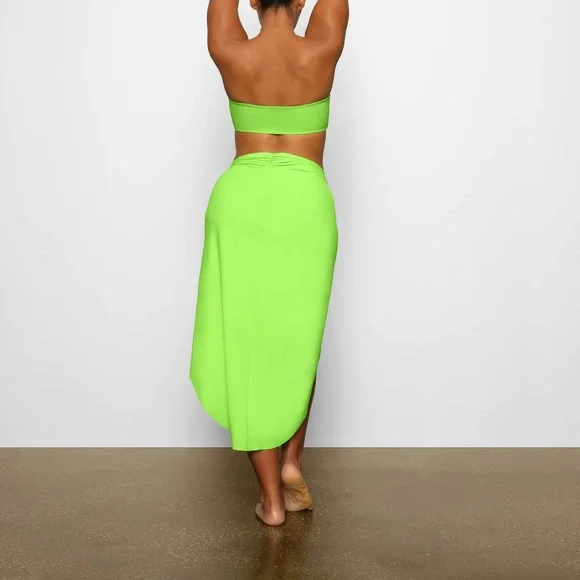Skims | Sarong Skirt | Neon Green - Picture 3 of 6